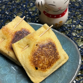 簡単♬長ネギと納豆の巾着焼〜ひき肉入り